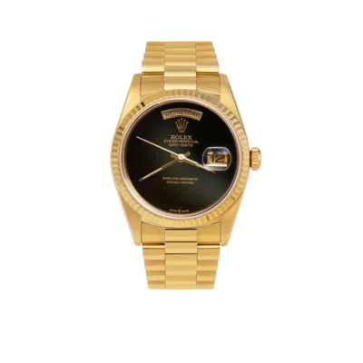 Presidential Rolex Day-Date 18038 Watch 36mm Black Onyx Dial 18K Yellow Gold