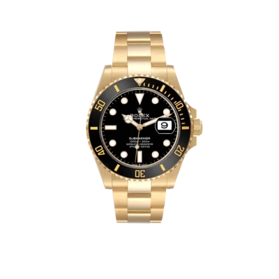 Rolex Submariner 41mm Yellow Gold Black Dial Bezel Mens Watch 126618