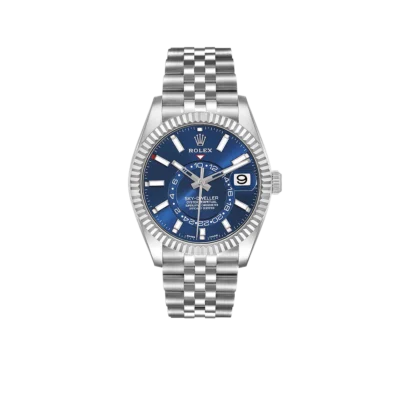 Rolex Sky-Dweller 42mm Steel White Gold Blue Dial Mens Watch 326934