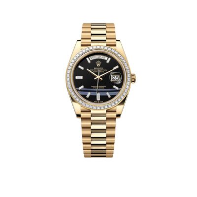 Rolex Day-Date 40 Presidential 228348RBR Diamond Bezel Baguette Onyx Dial