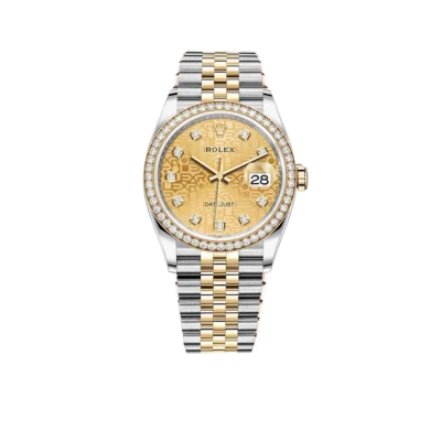 Rolex Datejust 36mm Champagne Jubilee Diamond Dial Watch 116243