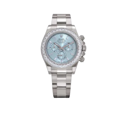 Rolex Daytona 126576TBR Platinum Ice Blue Diamond Dial Diamond Bezel