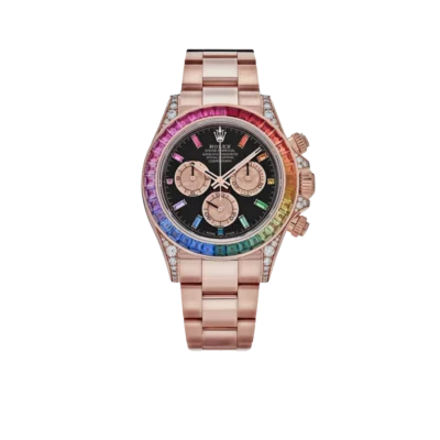Rolex Daytona 116595RBOW Rainbow Rose Gold Black Dial Sapphire Bezel
