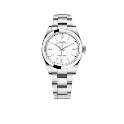Rolex Oyster Perpetual 39mm Stainless Steel WhiteDial Men Watch 114300-0004 New 2025