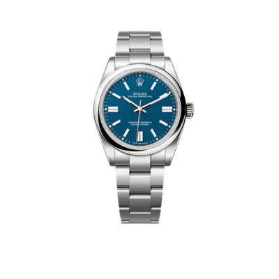 Rolex Oyster Perpetual 41mm Stainless Steel Med Blue Dial Men Watch 134300-0009 New 2025