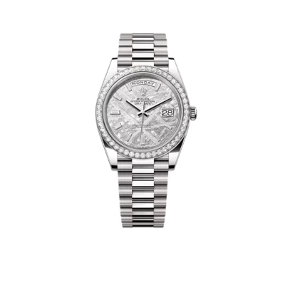 Rolex Day-Date 40mm Meteorite Dial, Platinum Diamonds M228349RBR-0040 New