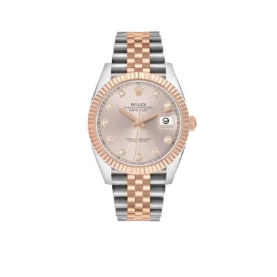 Rolex Datejust 41 Steel Everose Gold Sundust Diamond Dial Mens Watch 126331