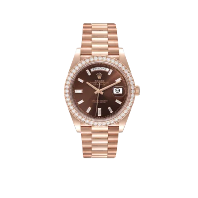Rolex Day-Date 40mm President Rose Gold Diamond Mens Watch 228345