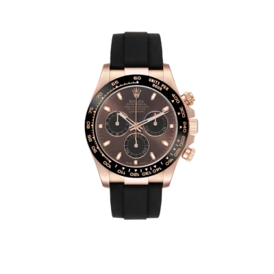 Rolex Daytona 40mm Rose Gold Oysterflex Chocolate Dial Mens Watch 116515