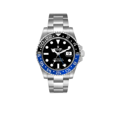 Rolex GMT Master II 40mm Steel Black Blue Batman Bezel Mens Watch 116710